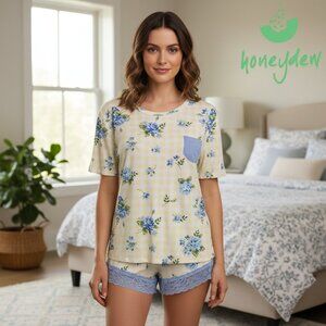 Honeydew Intimates floral lace pajama set NWT Med